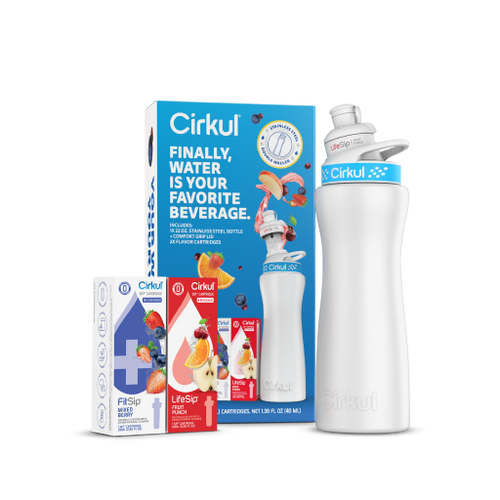 22oz. White Stainless Steel Bottle Starter Kit - Everyday Grip