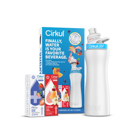 22oz. White Stainless Steel Bottle Starter Kit - Everyday Grip