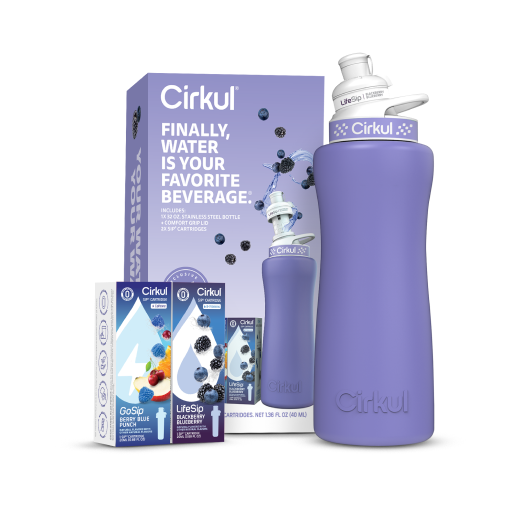 32oz. Matte Periwinkle Stainless Steel Bottle Starter Kit - Clean Setup