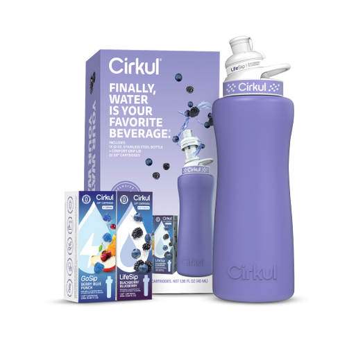 32oz. Matte Periwinkle Stainless Steel Bottle Starter Kit - Clean Setup
