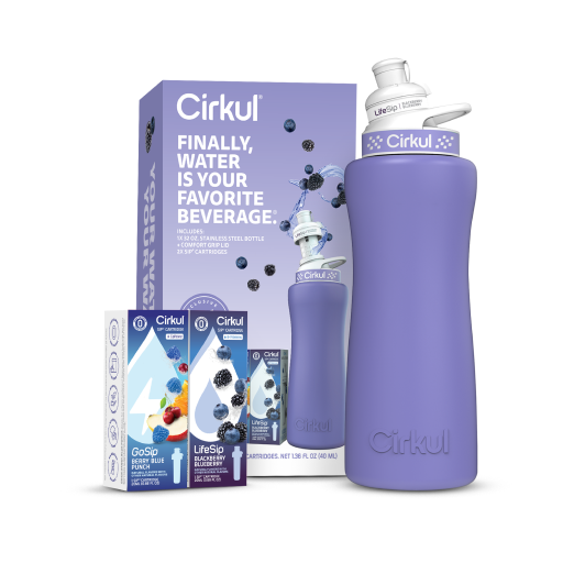 32oz. Matte Periwinkle Stainless Steel Bottle Starter Kit - Clean Setup